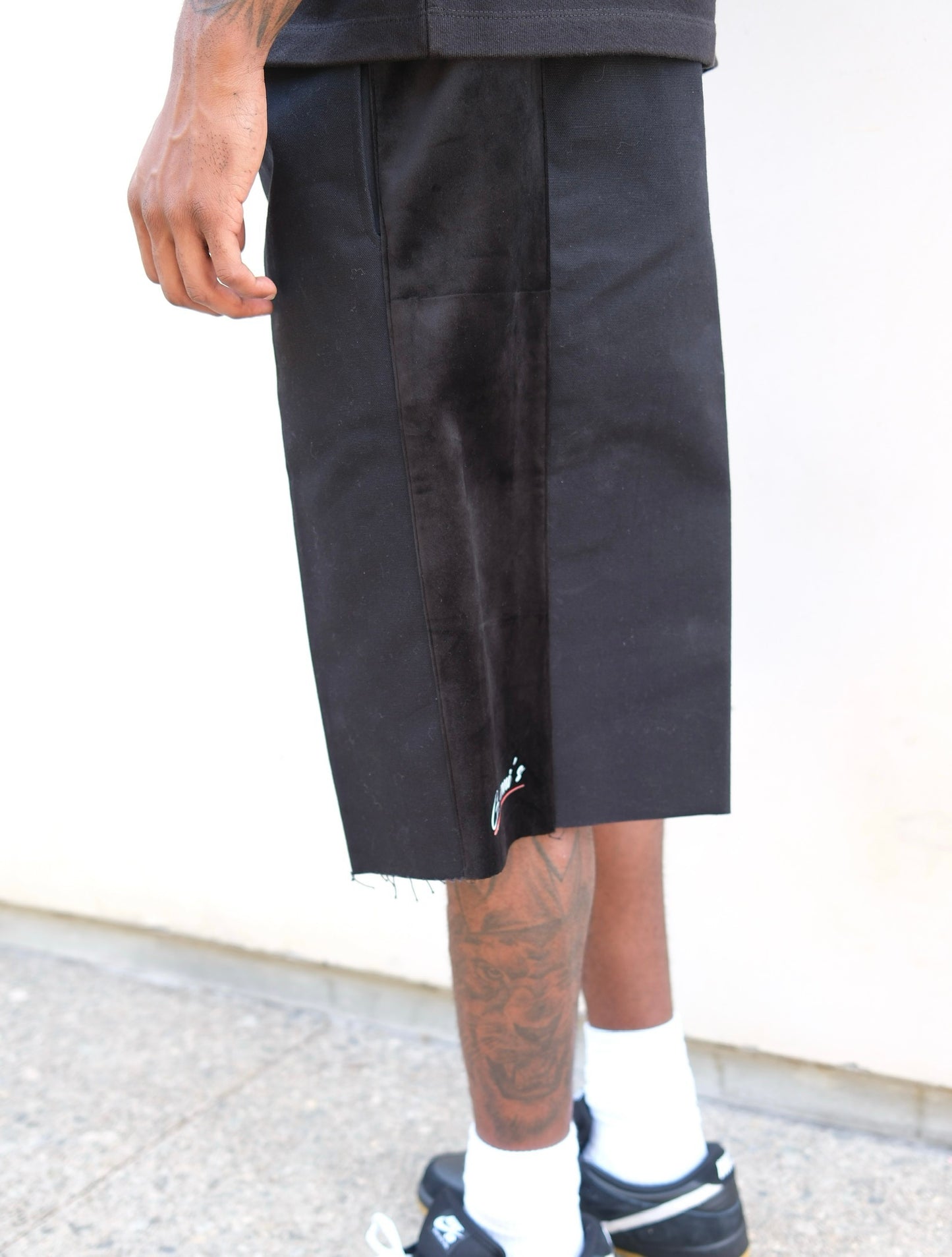 GIOVANNI'S BLACK,BLACK VELVET ITALIAN STYLE SHORTS