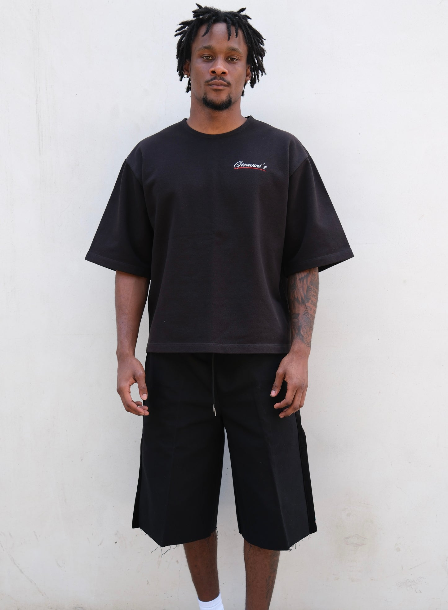 GIOVANNI'S BLACK,BLACK VELVET ITALIAN STYLE SHORTS