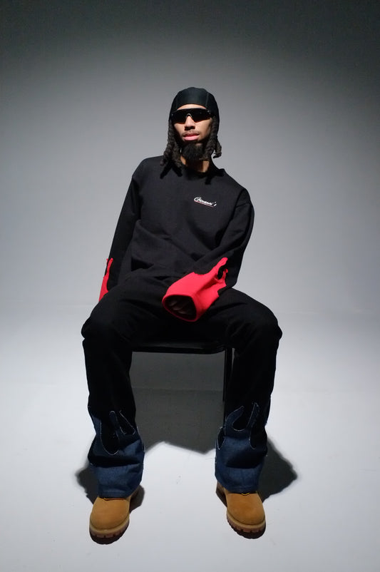 GIOVANNI’S FLAMES RED/BLACK- LONG SLEEVE