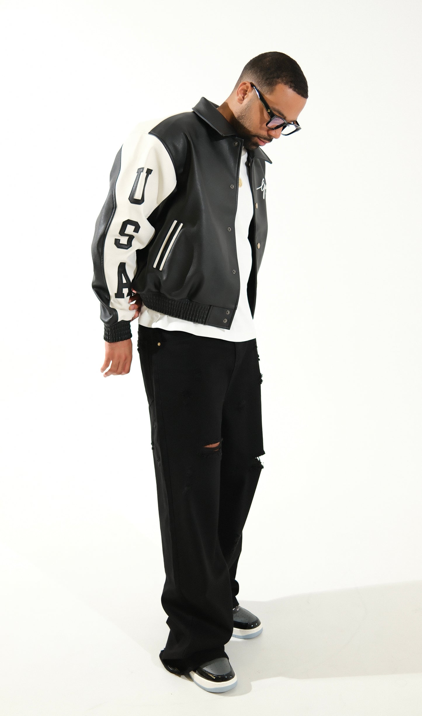 GIOVANNI'S BLACK RIPPED -  JEANS