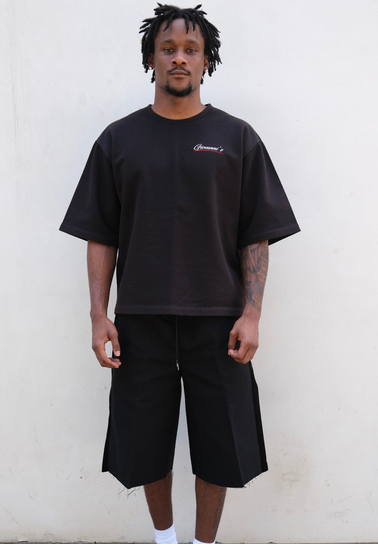 GIOVANNI'S BLACK,BLACK VELVET ITALIAN STYLE SHORTS