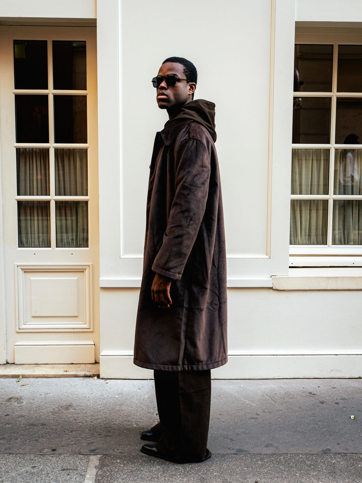 GIOVANNI’S VELVET- BROWN TRENCH COAT
