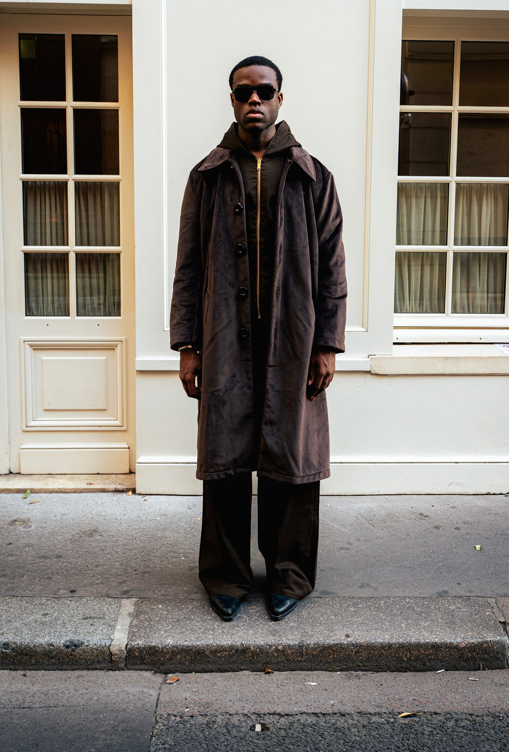 GIOVANNI’S VELVET- BROWN TRENCH COAT