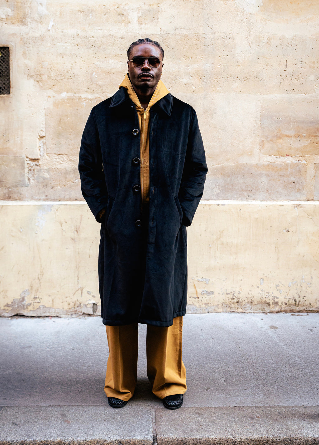 GIOVANNI’S VELVET- BLACK TRENCH COAT