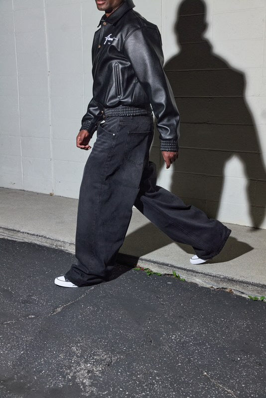 GIOVANNI'S BLACK WASHED JEANS